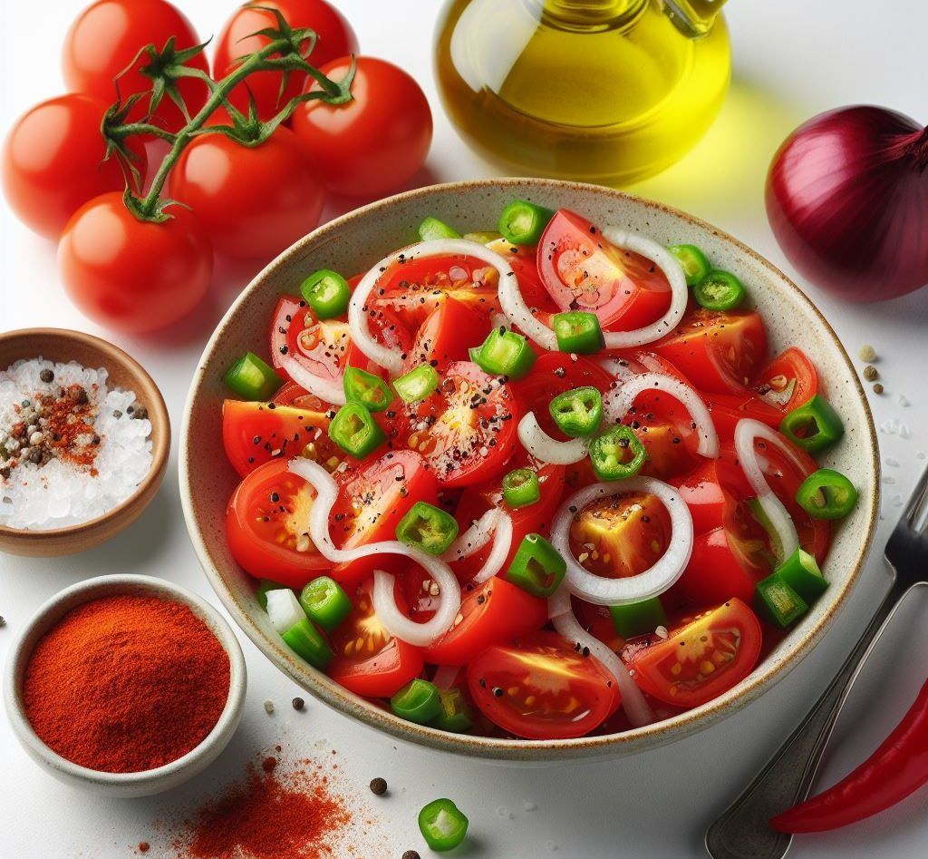 Ensalada Refrescante de Tomates con Pimentón