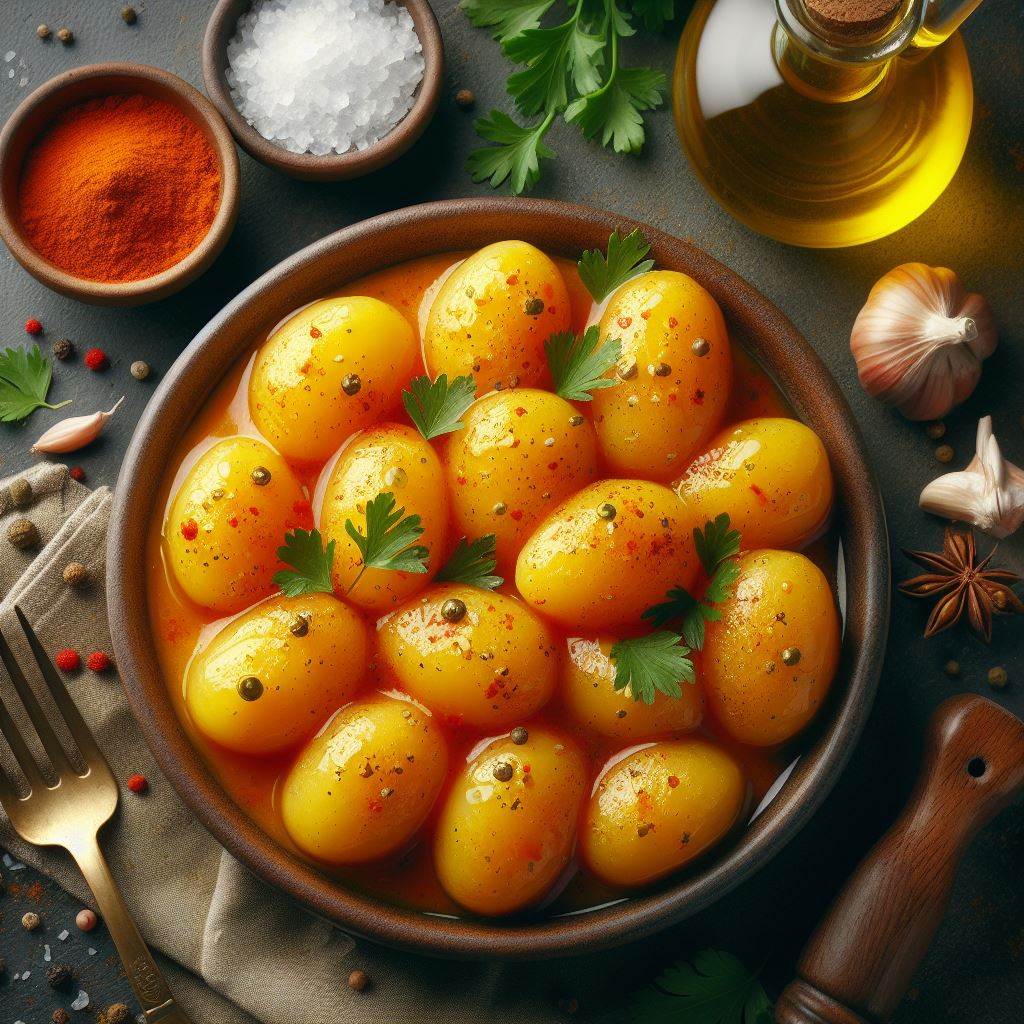 Patatas con salsa de tomate